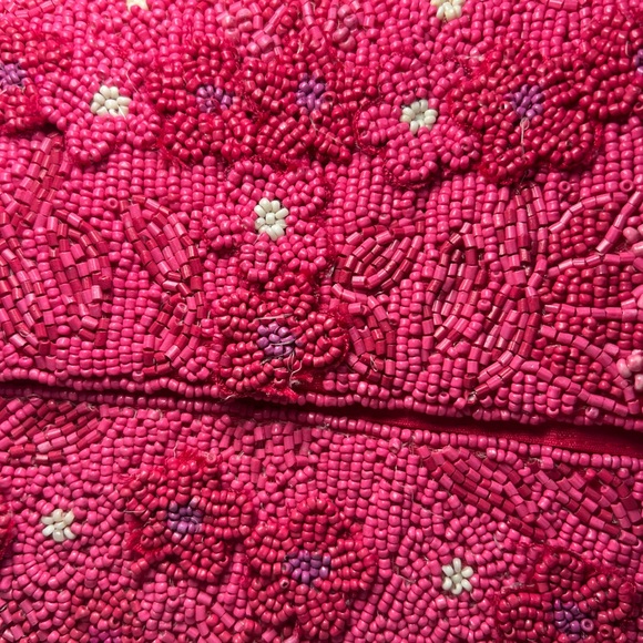 BCBGMaxAzria Pink Beaded Floral Bag - Picture 6 of 11